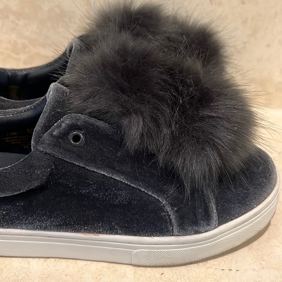 Sam Edelman Leya Velvet Faux Fur Platform Sneakers 7.5 - Picture 7 of 10